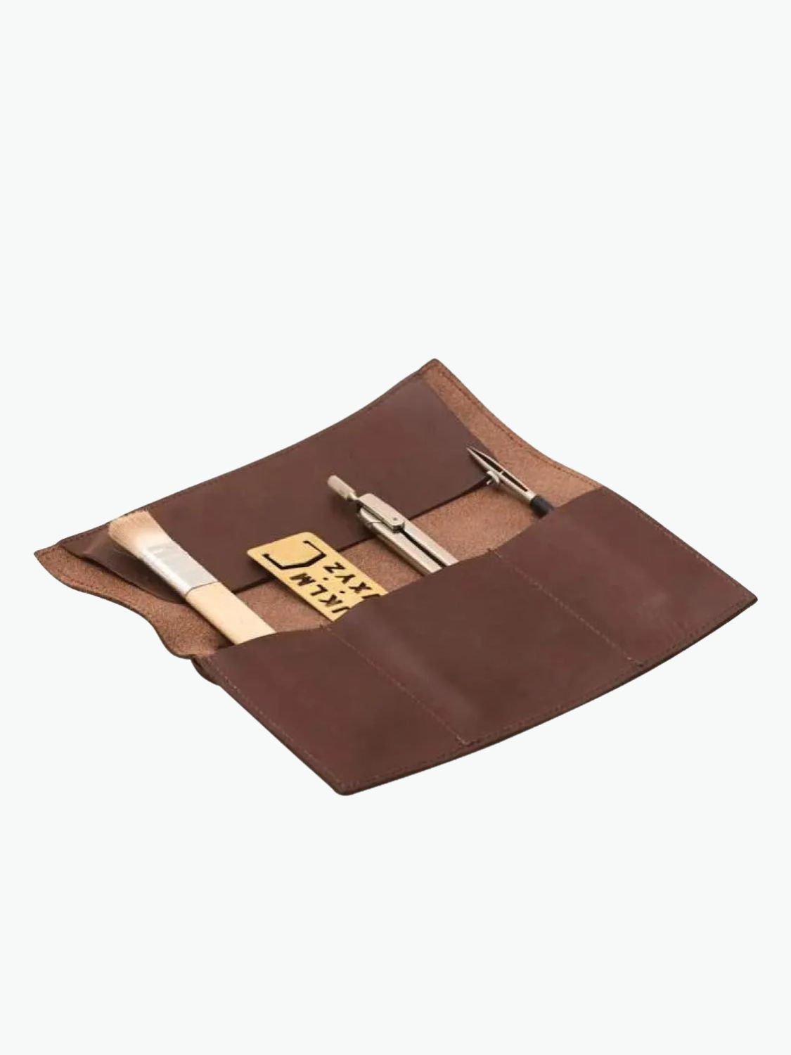 Paper Republic Le Porte Plume Leather Pen and Pencil Case Chestnut